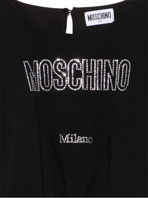 T-shirt bambina Moschino corta nera MOSCHINO KID-TEEN | HAM04BLBA1060100